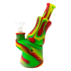 7″ Rasta Mixed Mini Silicone Water Pipe   0102