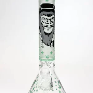 Gorilla glass water bong-Glow in the dark – Mile High Glass Pipes  083