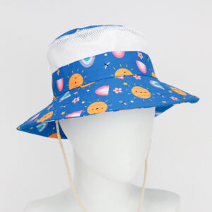 Unisex Print Summer Hats for Girls Boys UV Protection Beach Foldable Mesh Kids