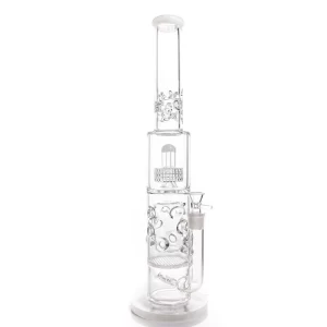 Hookahs Giant Glass bong four colors honeycomb perforate and birdcage perc water pipe dab rig   0143