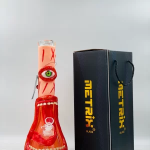 METRIX 9 MM HEAVY GLASS ANIMAL FACE 3D WATER PIPE    0003