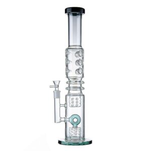 Newest Big Bong Hookahs Donut Perc Water Pipes Oil Dab Rigs Straight Tube 14mm Female Joint With Bowl N Holes Percolator Thick Glass Bongs   0126