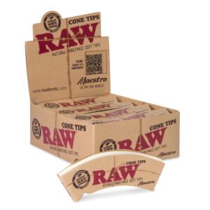 RAW Maestro Cone Tips Full Box | 24 Booklets – 32 Tips Per Booklet