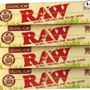 Raw King Size Slim Organic Hemp Rolling Papers, 50 Per Box