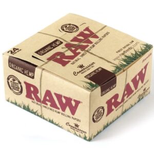 Raw Organic Hemp Connoisseur King Size + Tips (Box of 24 Packs)