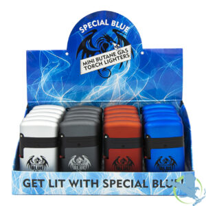 Special Blue Classic Double Mini Butane Gas Torch Lighters – Assorted Colors – Display of 20 [LT111-112]