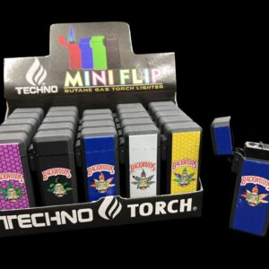 TECHNO TORCH BACKWOOD/RM MINI FLIP TORCH LIGHTERS 25CT DISPLAY BOX 258-BWR1