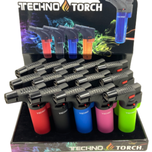 Techno Torch Neon Slant Colored Double Flame Torch Lighter