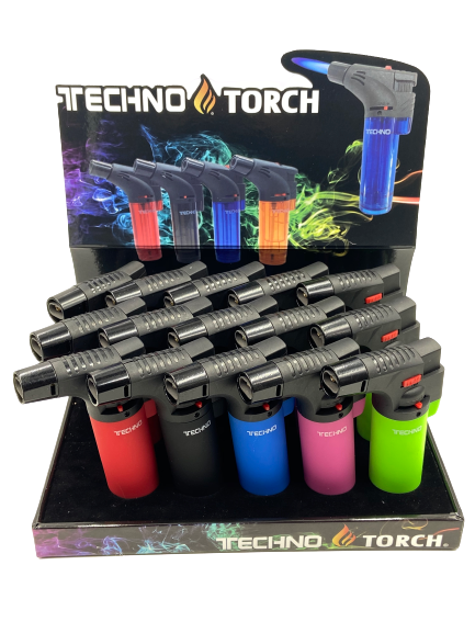 Techno Torch Neon Slant Colored Double Flame Torch Lighter