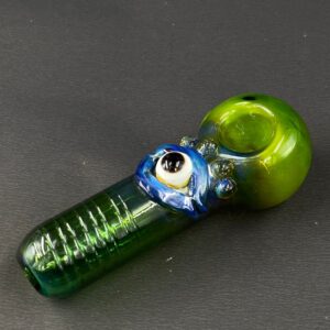 Blue Eye Shiny Glass Hand Pipe