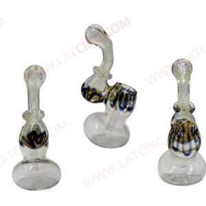 BB17 – 4” X MINI BUBBLER WITH A GLASS RING ON NECK AND COLOR LINE INSIDE