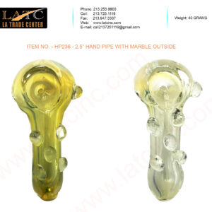 HP236 – 2.5” HAND PIPE WITH MARBLE OUTSIDE