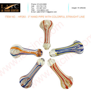 HP283 – 3” HAND PIPE WITH COLORFUL STRAIGHT LINE