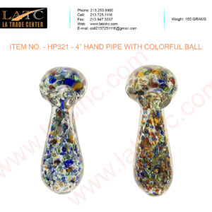 HP321 – 4” HAND PIPE WITH COLORFUL BALL