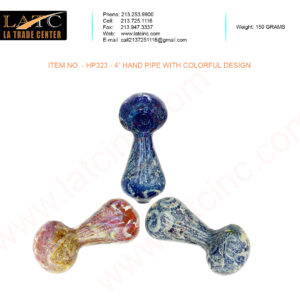 HP323 – 4” HAND PIPE WITH COLORFUL DESIGN