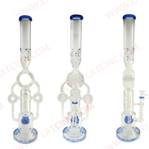 WP1004 – STR WATER PIPE WITH ICE CATCHER, 1 GLASS HOLE IN MIDDLE