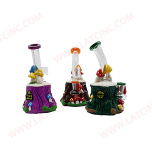 WP1022 – 7” BEND TUBE WATER PIPE WITH COLORFUL MUSHROOM (MULTI COLOR)