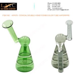 WP678 – CONICAL DOUBLE HONEYCOMB COLOR TUBE WATER PIPE