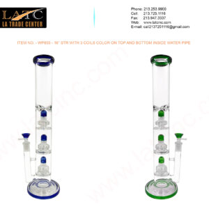 WP855 – 16” STR WITH 3 COILS COLOR ON TOP AND BOTTOM INSIDE WATER PIPE