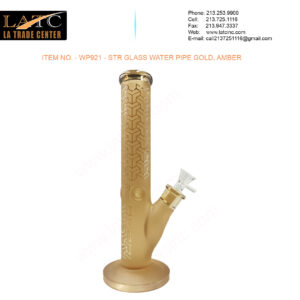 WP921 – STR GLASS WATER PIPE  GOLD, AMBER