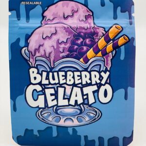 50 Blueberry Gelato 3.5-gram empty Mylar bags