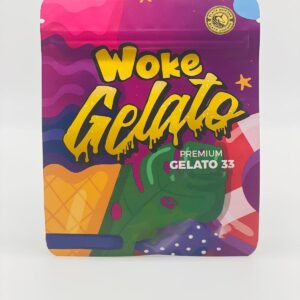 50 Woke Gelato 3.5 gram empty Mylar bags