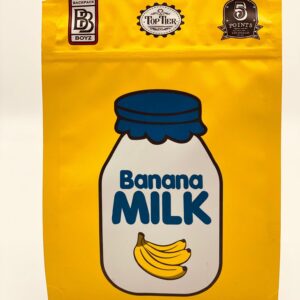 50 Pack Back Boyz Banana Milk 3.5-gram empty Mylar bags.