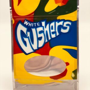 50 White Gusher 3.5 gram empty Mylar bags