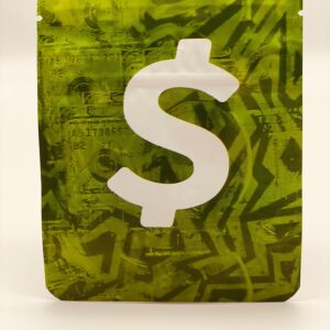 50 Dollar Sign 3.5 gram empty Mylar bags