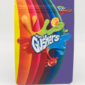 50 White Gushers 3.5 gram empty Mylar bags