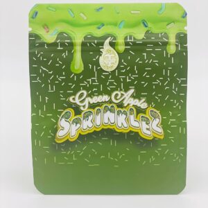 50 Green Apple Sprinklez 3.5 gram empty Mylar bags