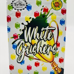 50 White Gushers  3.5 gram empty Mylar bags