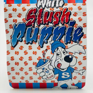 50 White Slush Purple 3.5-gram empty Mylar bags