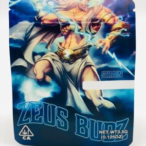 50 Zeus Budz 3.5-gram Empty Mylar bags