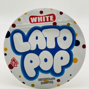 50 Lato Pop White 3.5-gram empty Mylar bags