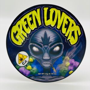 50 Green Lovers 3.5-gram empty Mylar bags