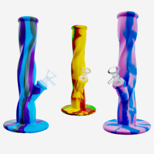 10″ Twisted Straight Silicone Waterpipe