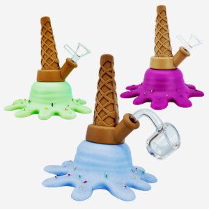 Melted Ice Cream Cone Silicone Waterpipe