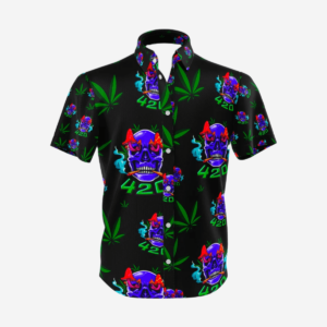 [5 Units] 420 Skull Leaf Black Shirt Pack