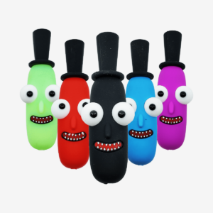 4″ Colored Mr. Poppy Butt Hole Silicone Pipe